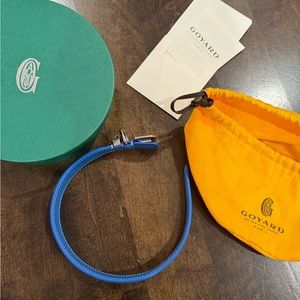 blue Goyard dog collar for small/medium dogs